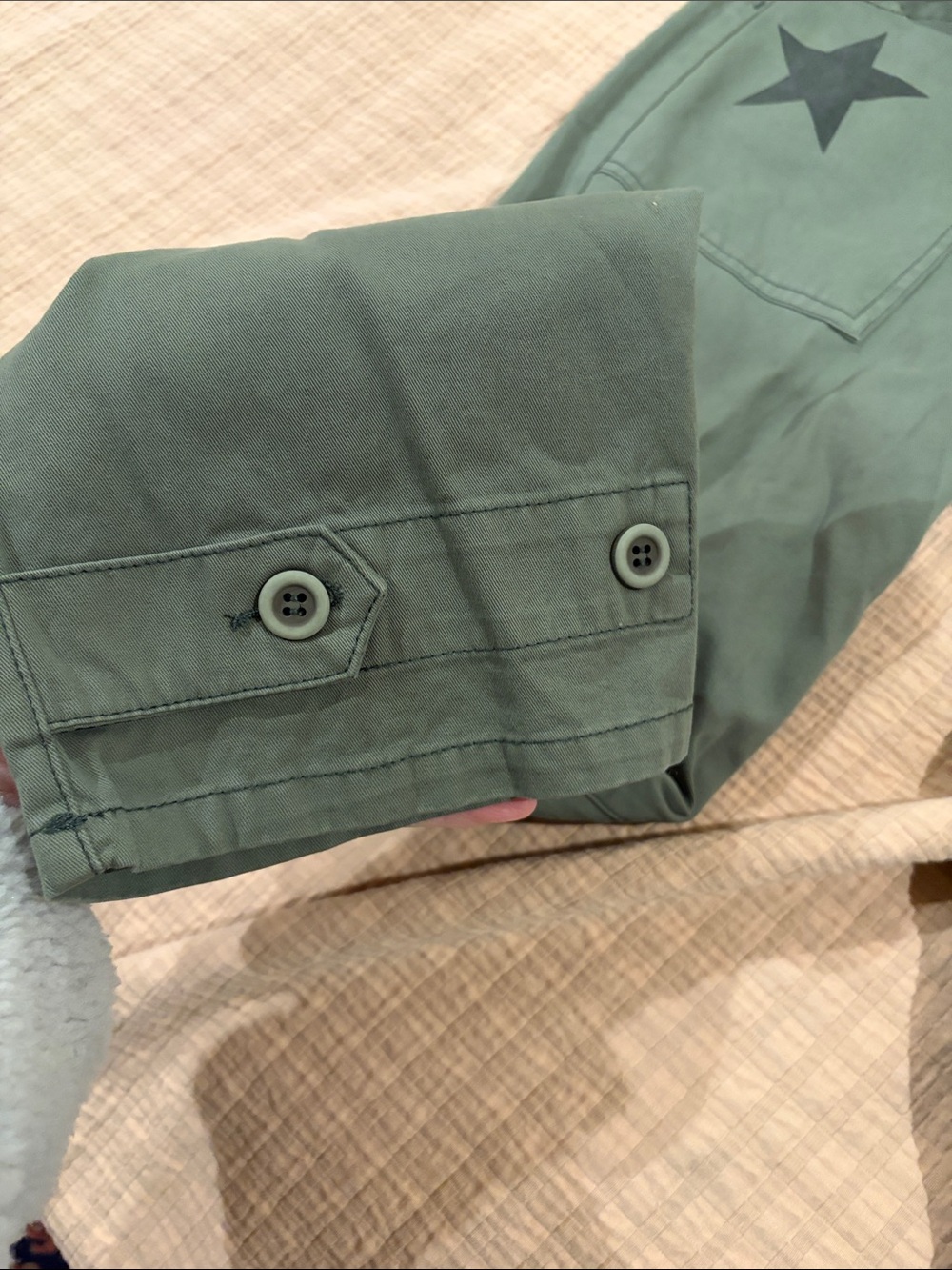 NWT Pistola olive green star  pants sz 27 - Picture 5 of 8